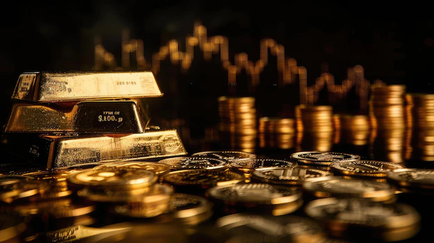 سبائك وعملات ذهبية تمثل الاستثمار الآمن