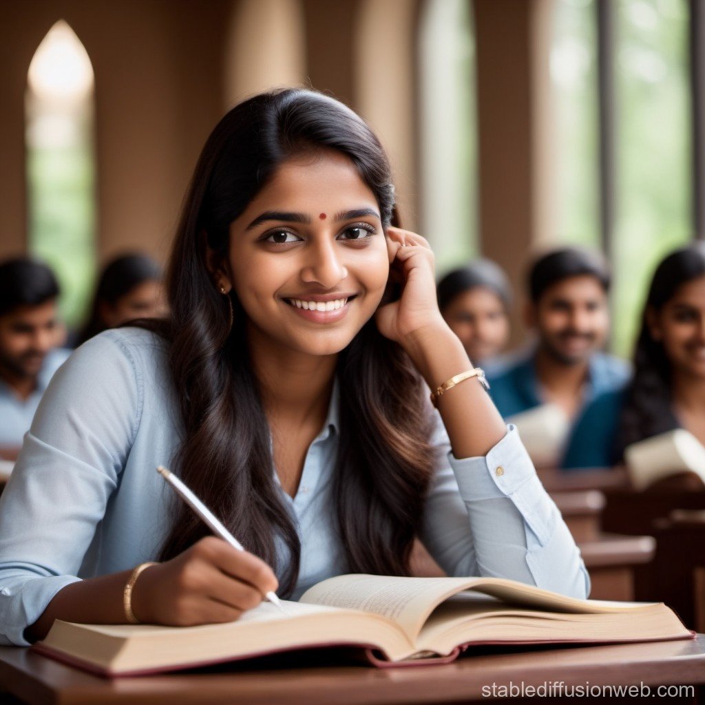 Indian student preparing for board exams
