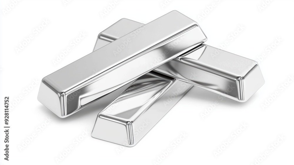 Stacks of high purity silver bars and coins representing wealth and investment