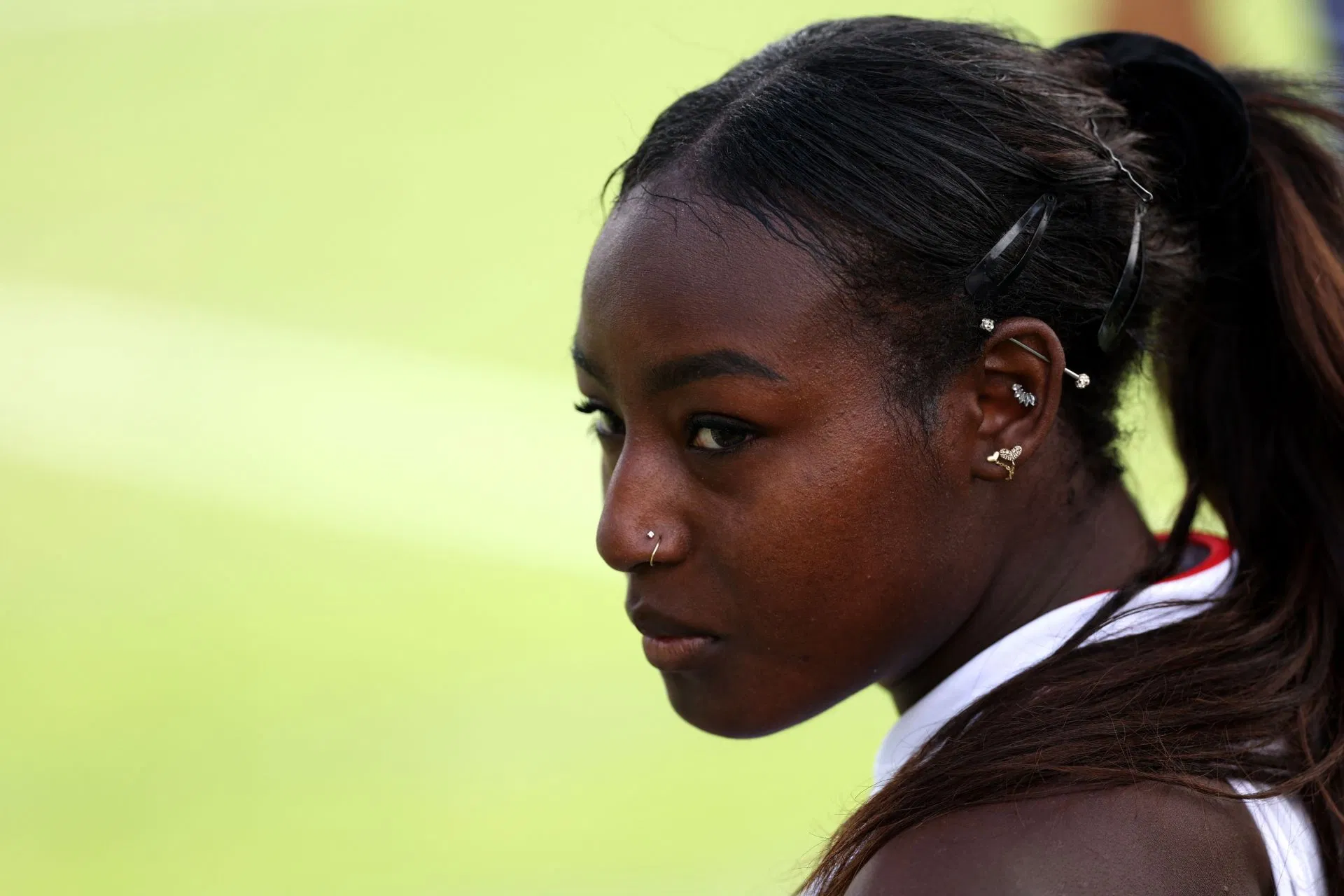 Alycia Parks celebrating a victory on the tennis court