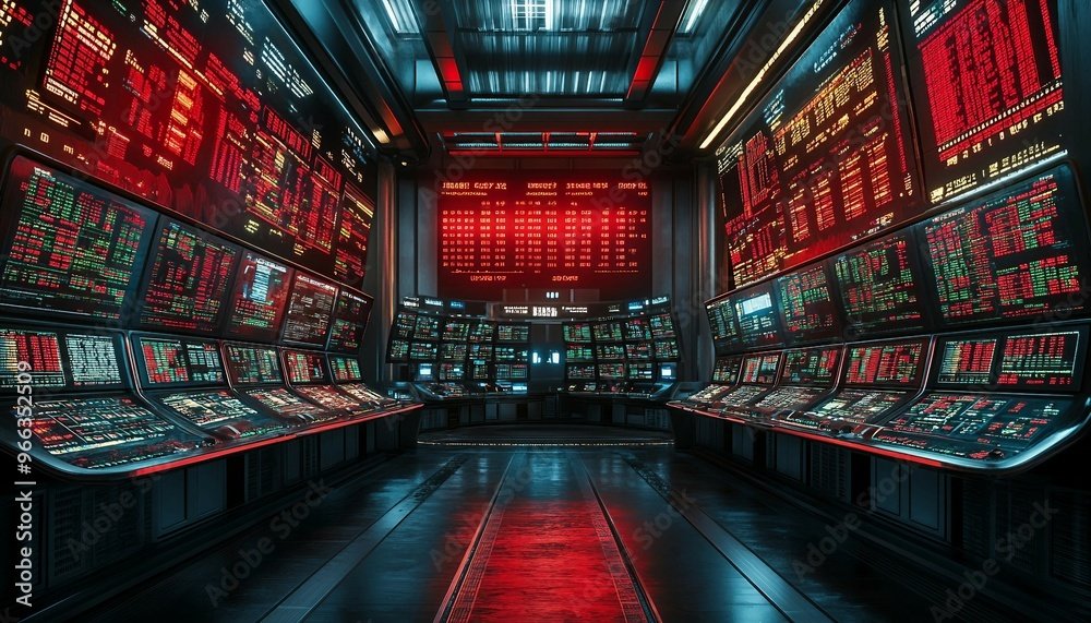 Traders monitoring banking stocks on a digital display