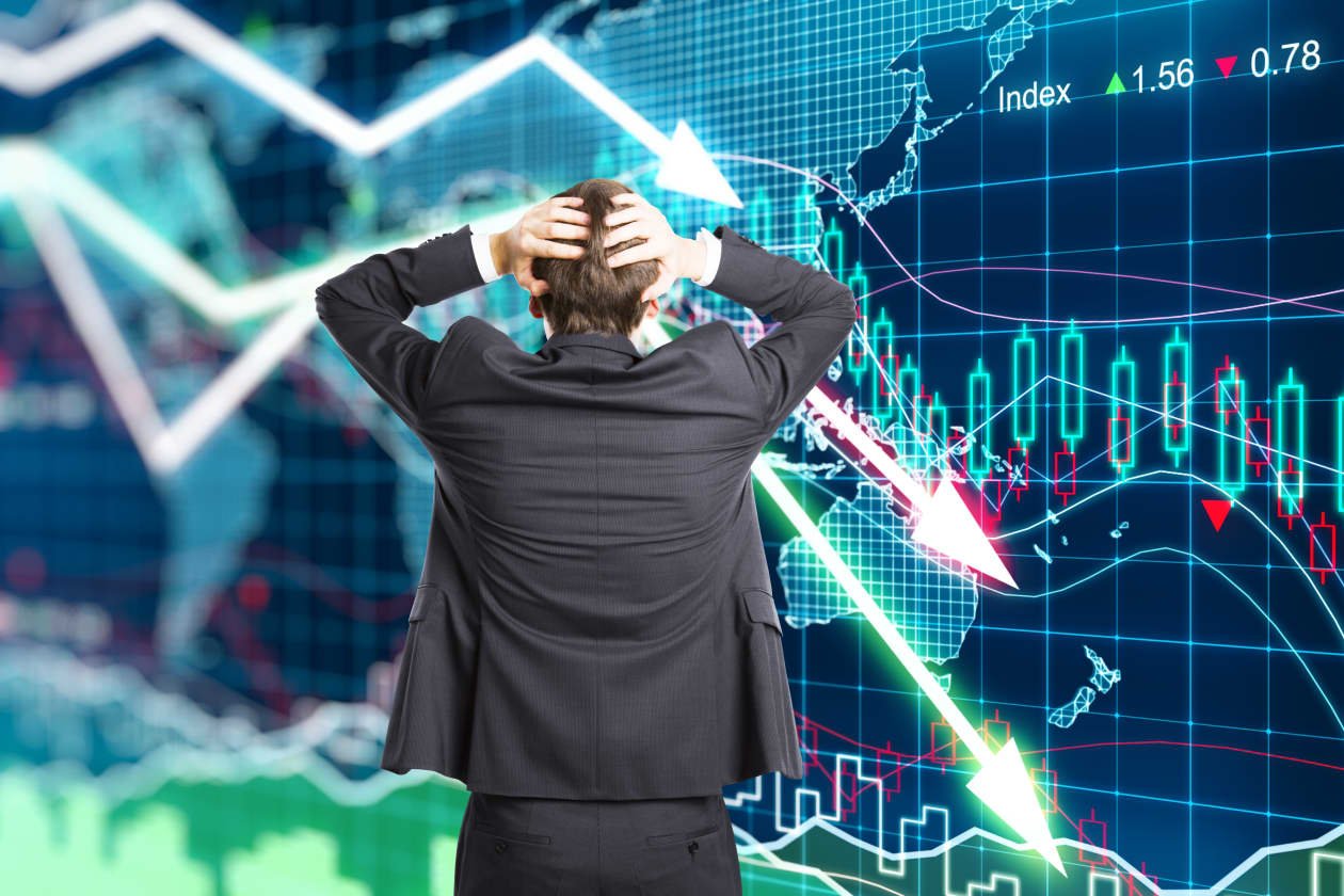 Investor analyzing banking sector performance