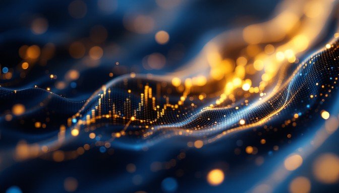 Abstract representation of global financial data and money flow