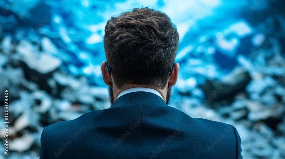 Seismologist analyzing real-time earthquake data