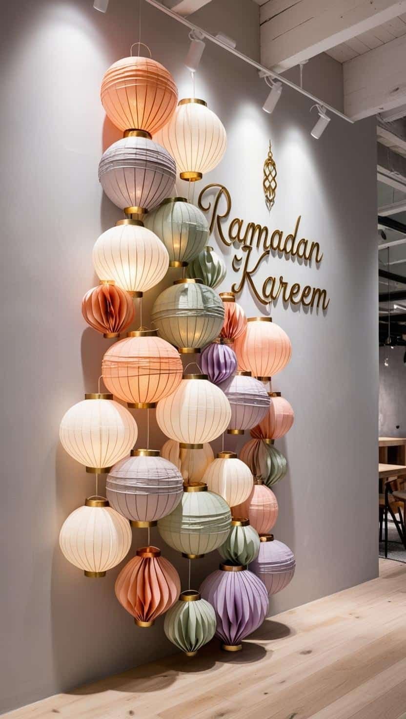 Festive Eid decorations and traditional lanterns