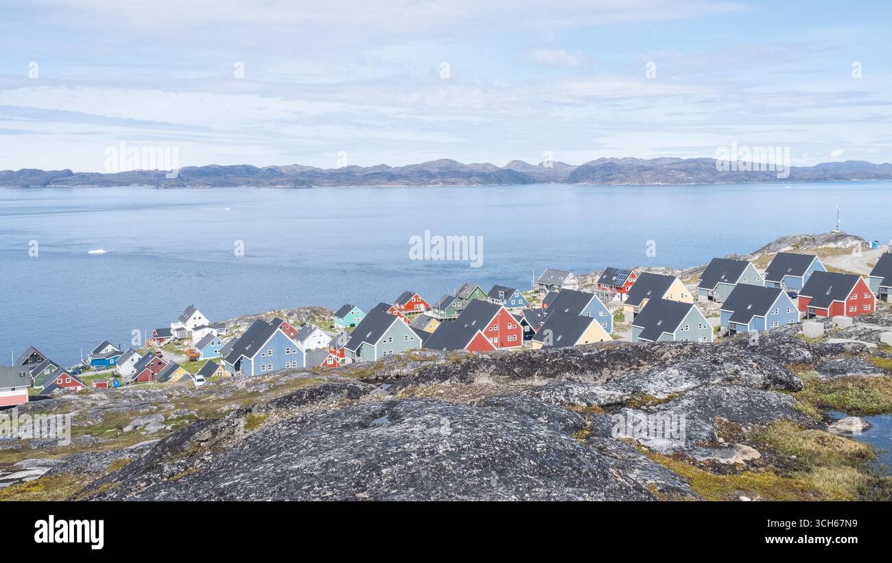 Colorful traditional houses in Nuuk the capital of Greenland
