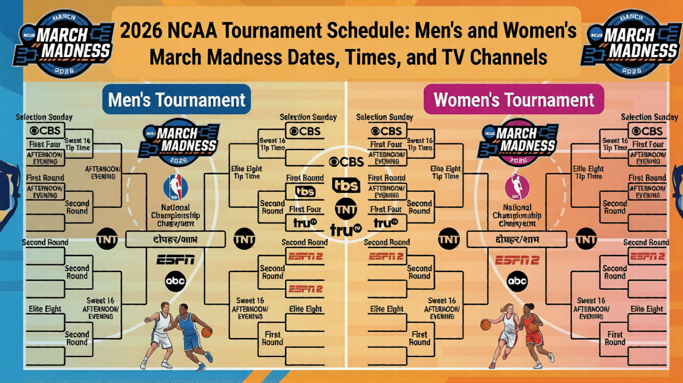 2026 NCAA Tournament Schedule: Men’s and Women’s March Madness Dates, Tip Times, and TV Channels