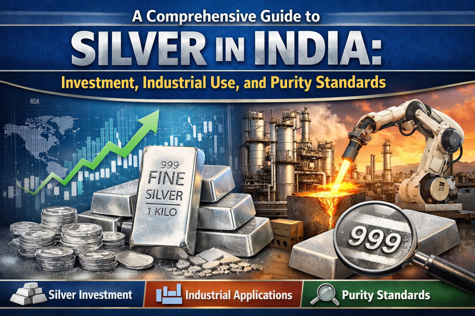 A Comprehensive Guide to Silver in India: Investment, Industrial Use, and Purity Standards