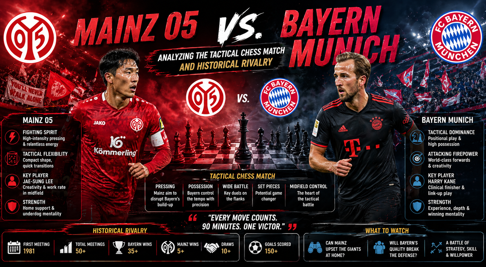 Mainz 05 vs. Bayern Munich: Analyzing the Tactical Chess Match and Historical Rivalry