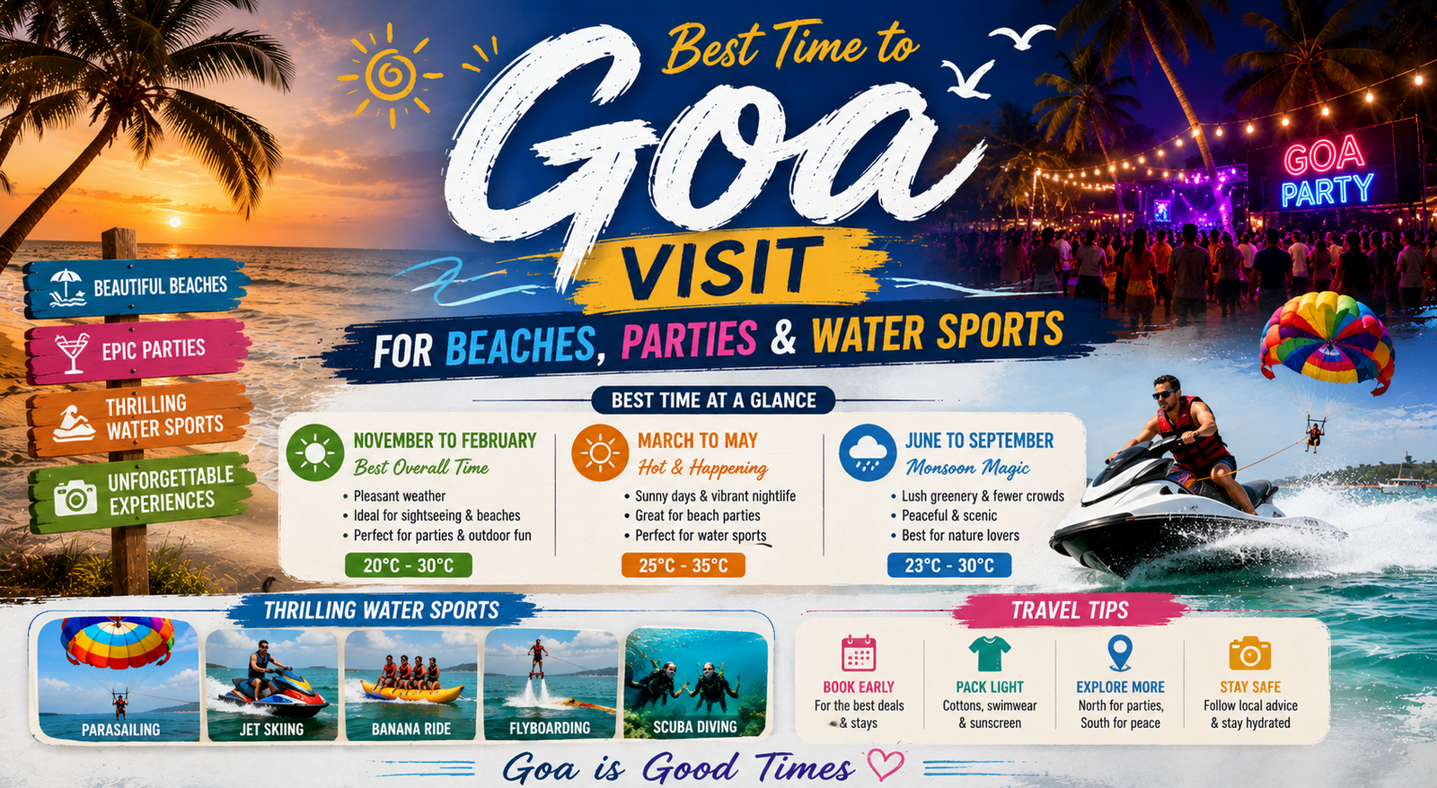 Best Time to Visit Goa for Beaches, Parties & Water Sports