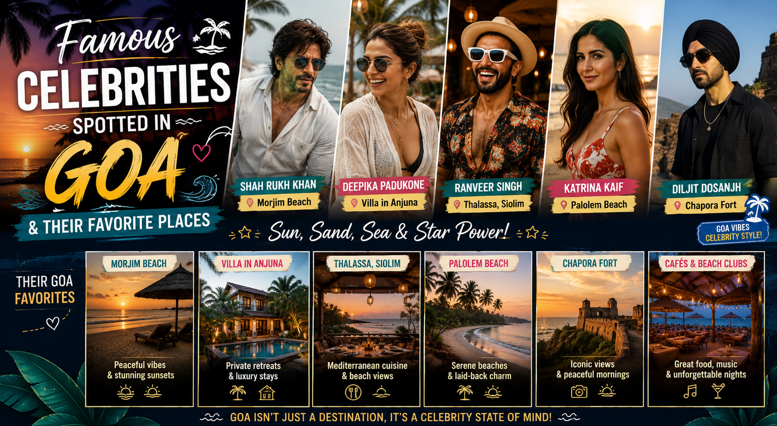 Famous Celebrities Spotted in Goa & Their Favorite Places