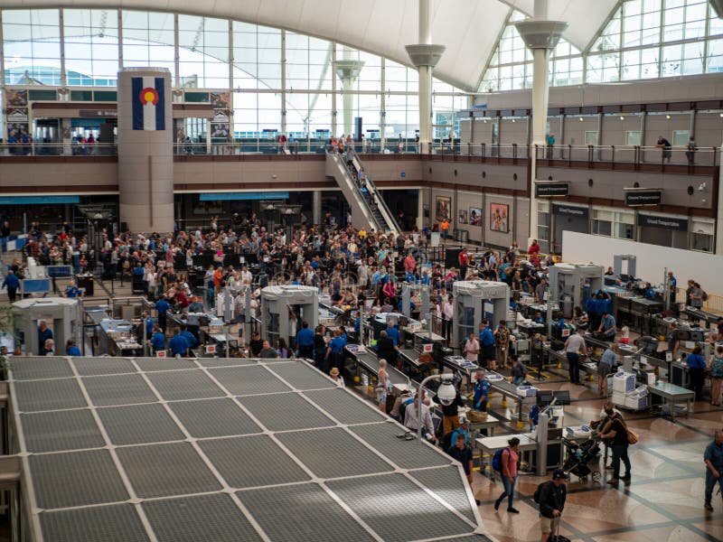 TSA security checkpoint with long queues
