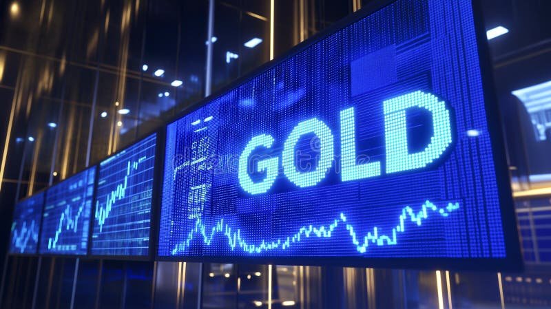 Gold bars and financial charts showing market trends