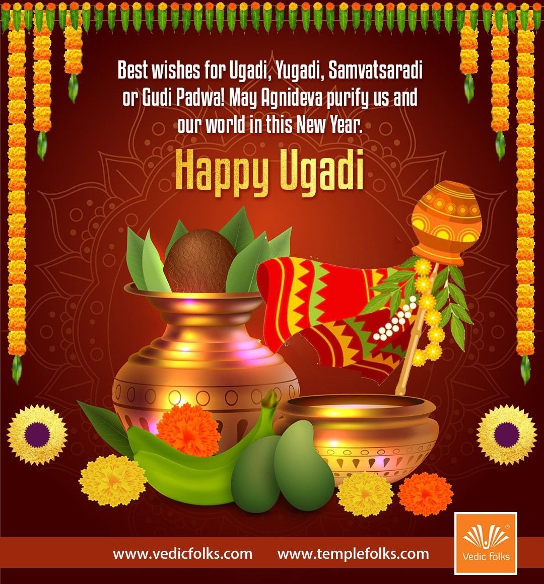 Modern digital greeting card design for Indian New Year