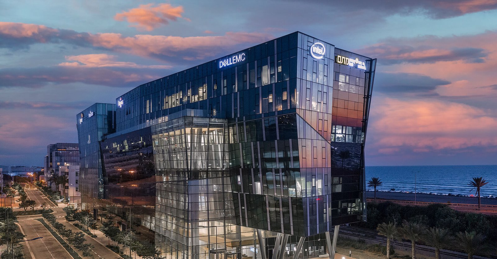 The modern office buildings of Matam High-Tech Park in Haifa