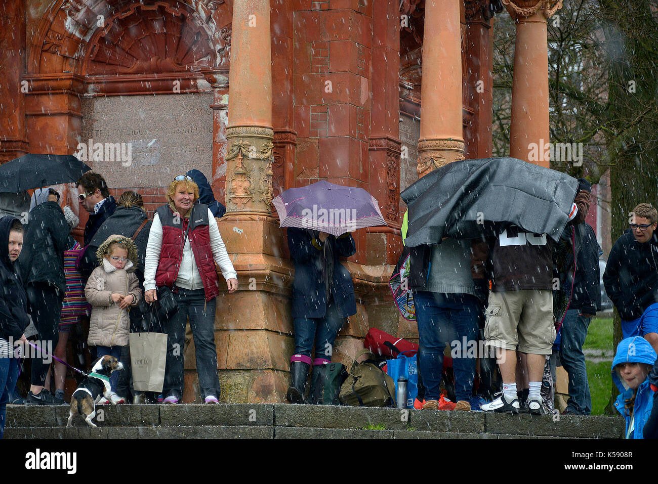 People sheltering during storm