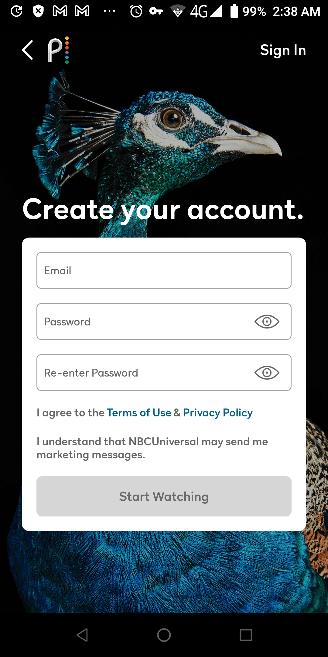 Screenshot of the Peacock app interface highlighting content accessibility