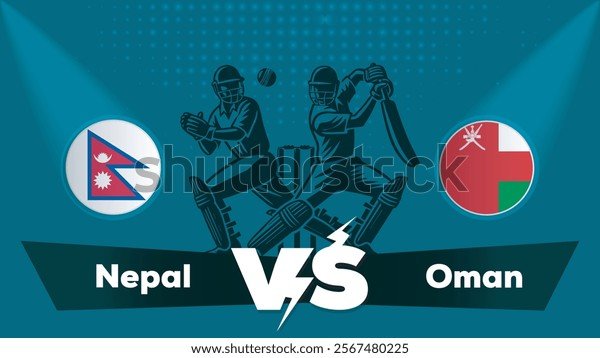 Nepal and Oman cricket teams competing in an international match