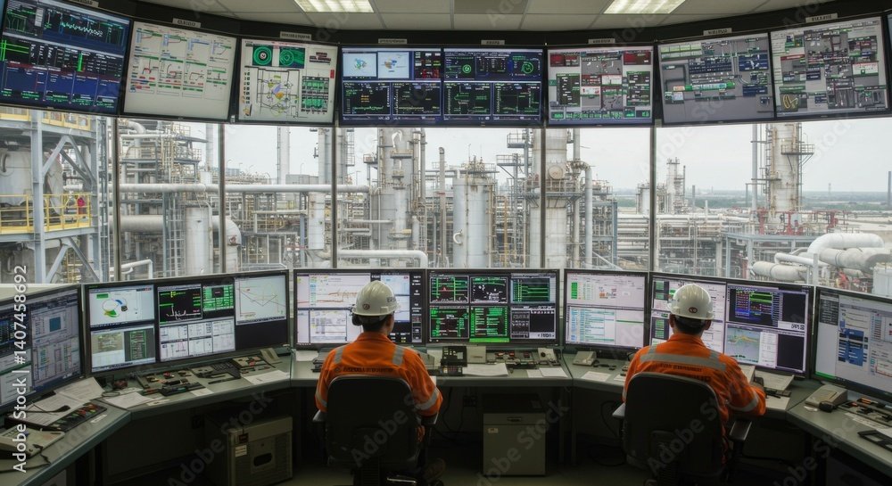 Refinery control room and technical operations
