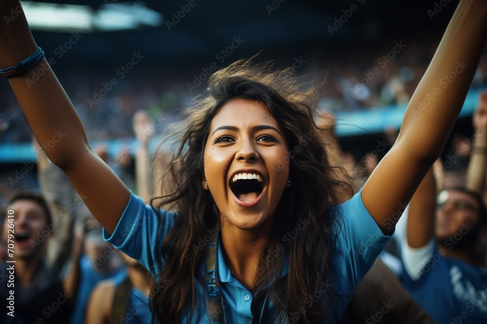 A passionate fan supporting their favorite team in a stadium