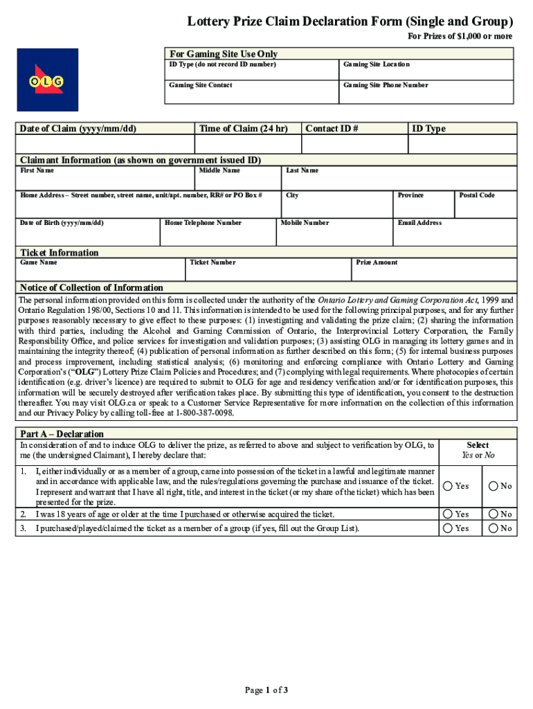 Checklist for Lottery Prize Verification