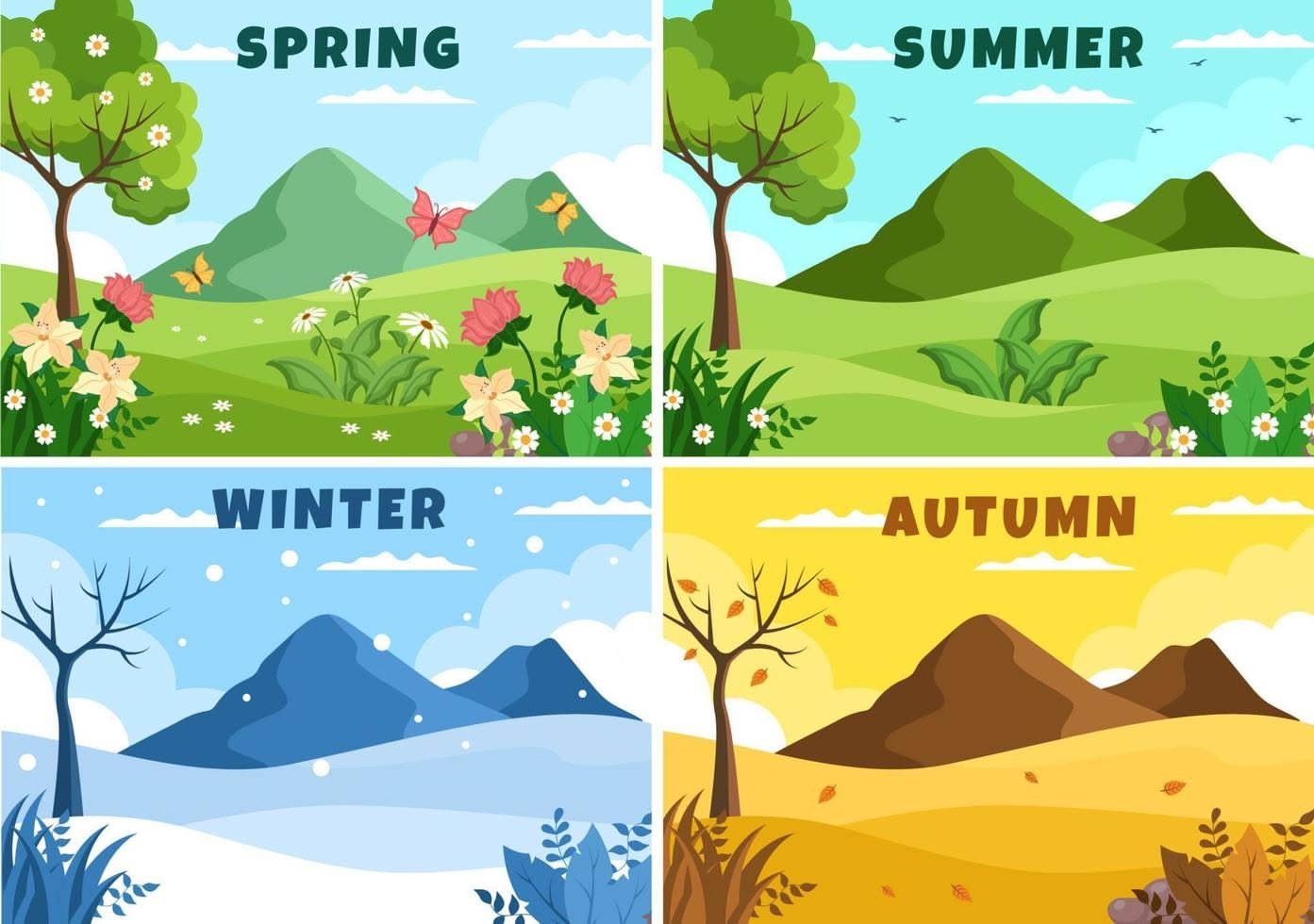 A scenic landscape showing the transition from spring to summer greenery