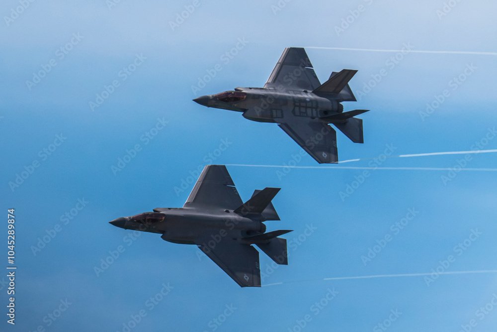 F35 Lightning II fifth-generation fighter jet in flight
