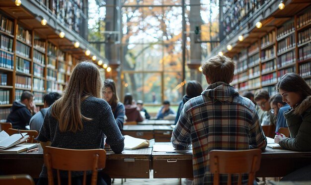 Students studying at Jamia Millia Islamia Library