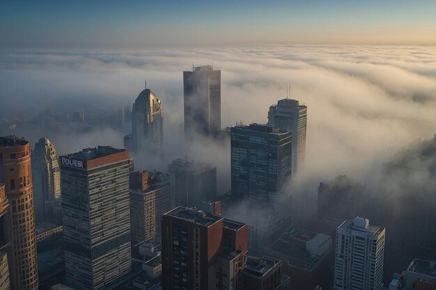 Dense fog over an Indian city