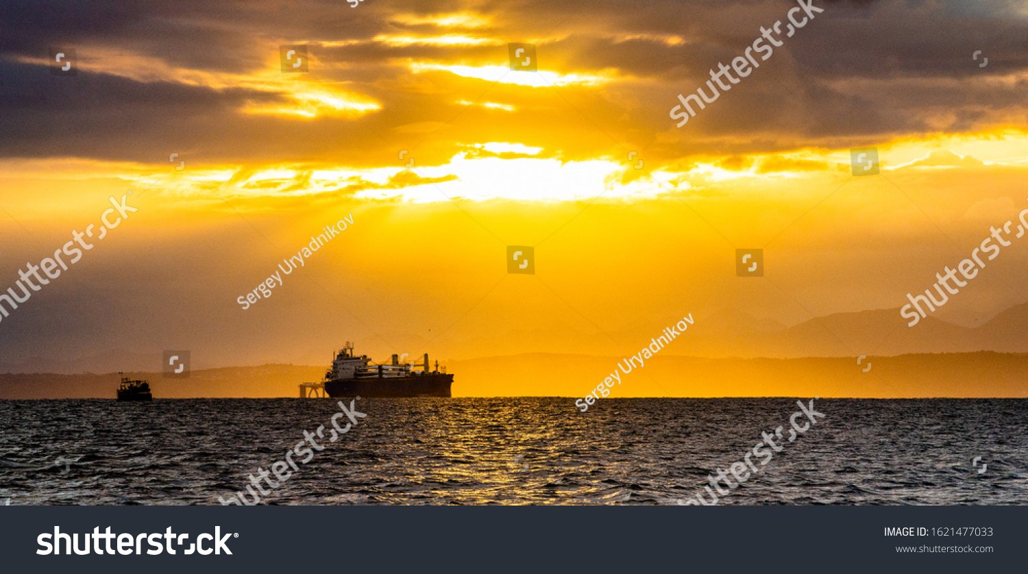 A large oil tanker navigating international waters