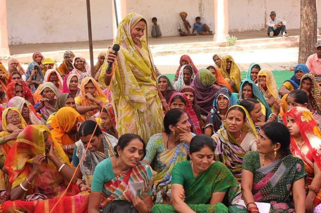 Women leaders participating in a local government administrative meeting
